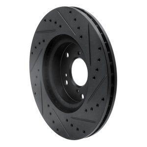 Acura CSX Brake Rotor (1) - Front Left - R1 Concepts - Drilled & Slotted - Black - `02-`15